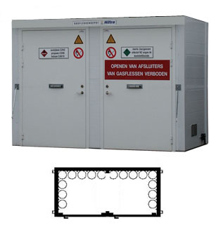Hiltra F60 gasflesdepot model GD-MS 50 (CBF60)
